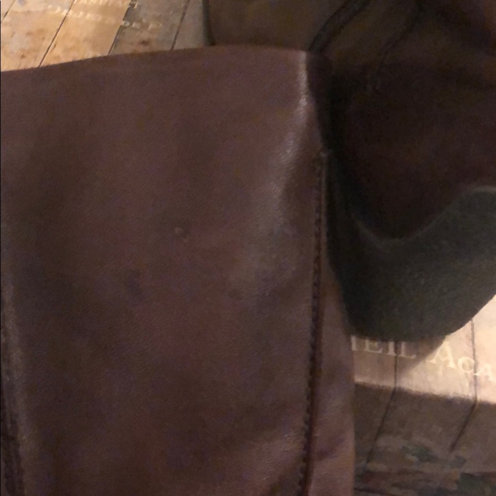 Chocolate Leather Wedge Boots - Picture 8 of 8
